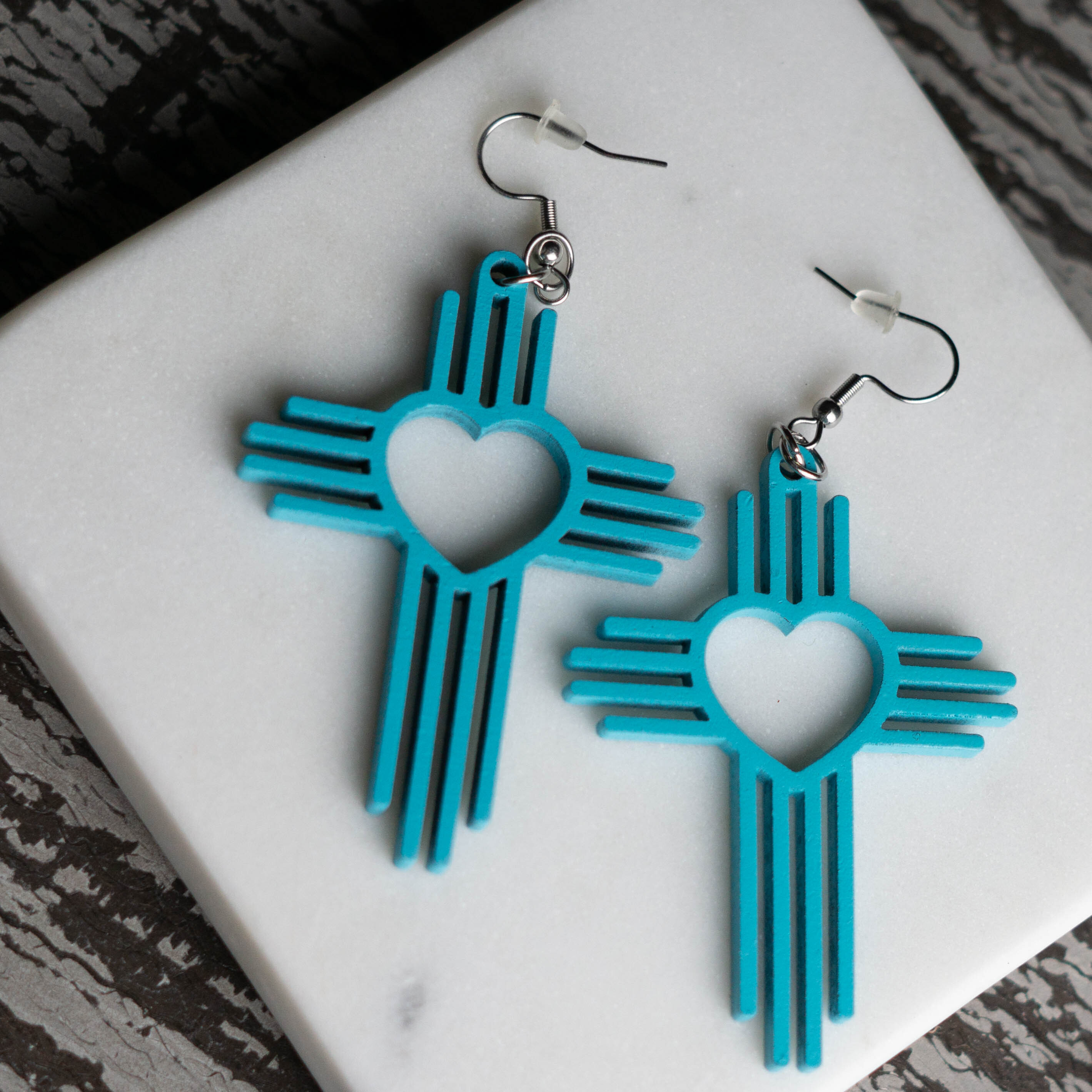 Zia Heart dangle Earrings