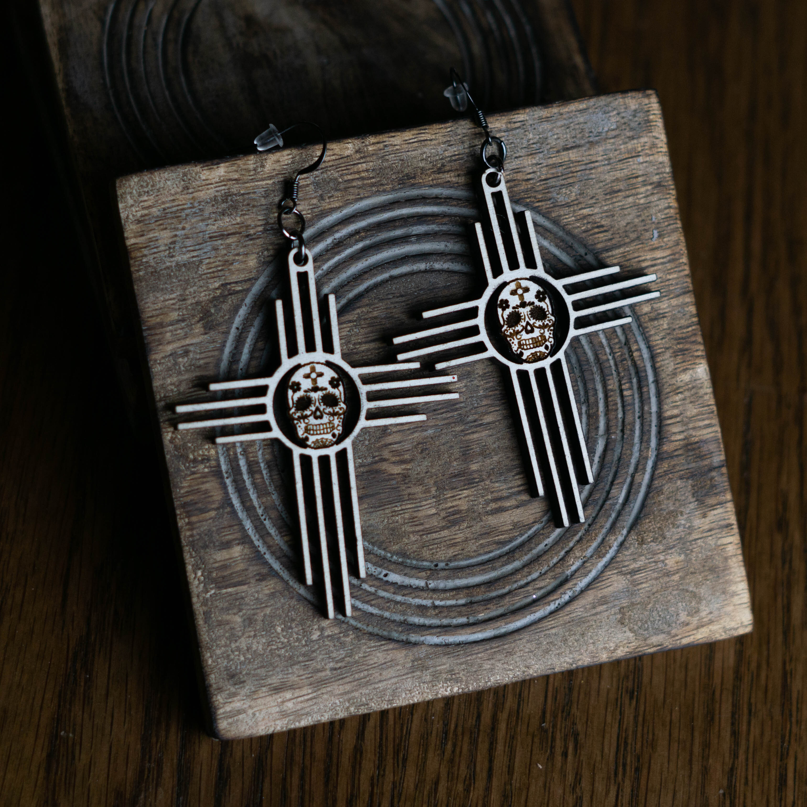 Zia Sugar Skull Dangle Earrings