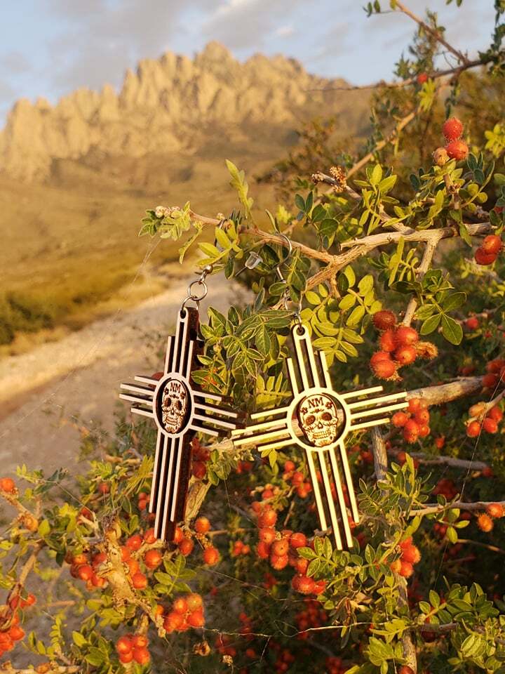 Zia Sugar SKull  Dangle Earrings alternate